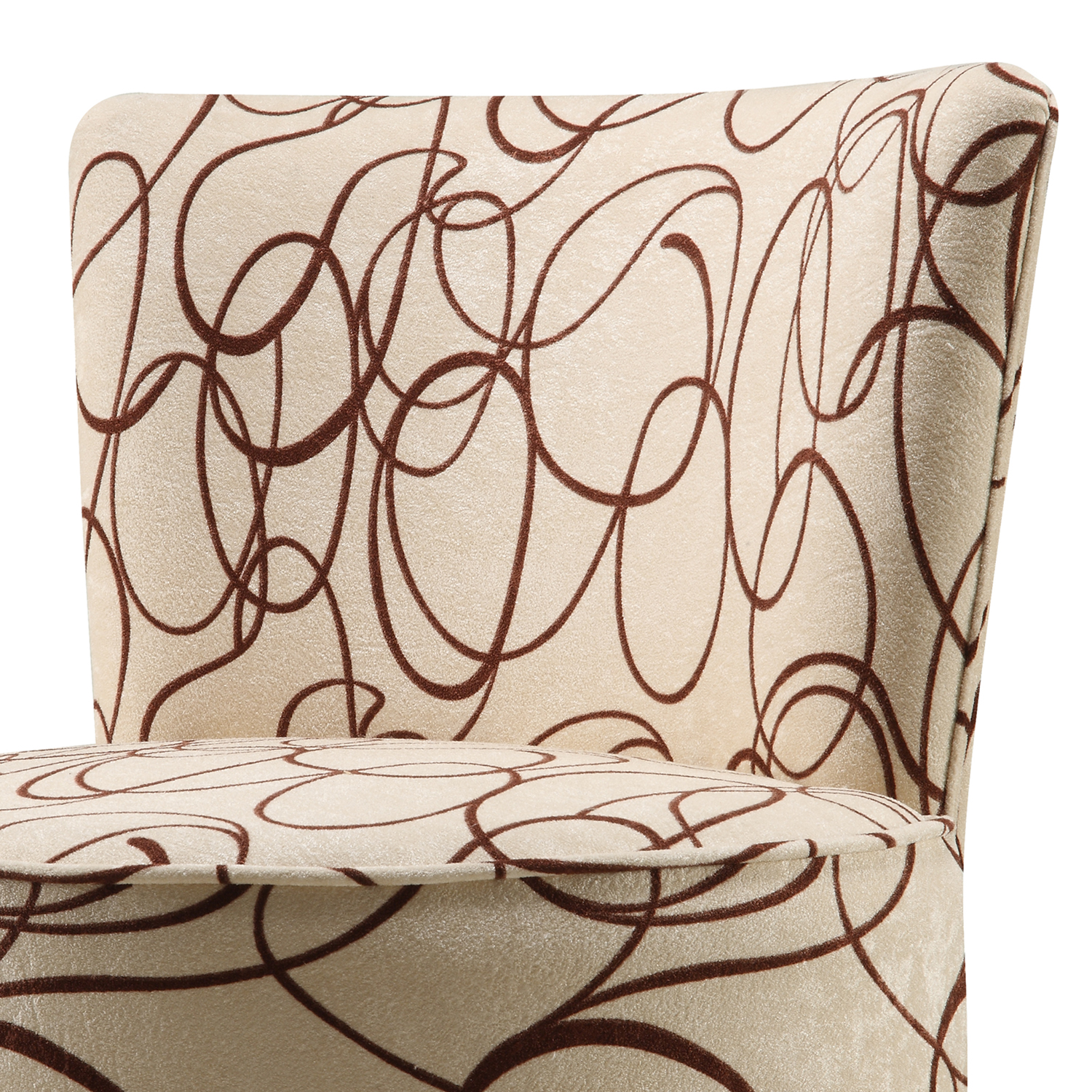 Round Swivel Chair in Brown Swirl Print                                                                                          at mygofer.com