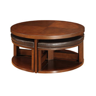 table cocktail faux pc coffee ottoman leather zoom oxford creek cherry