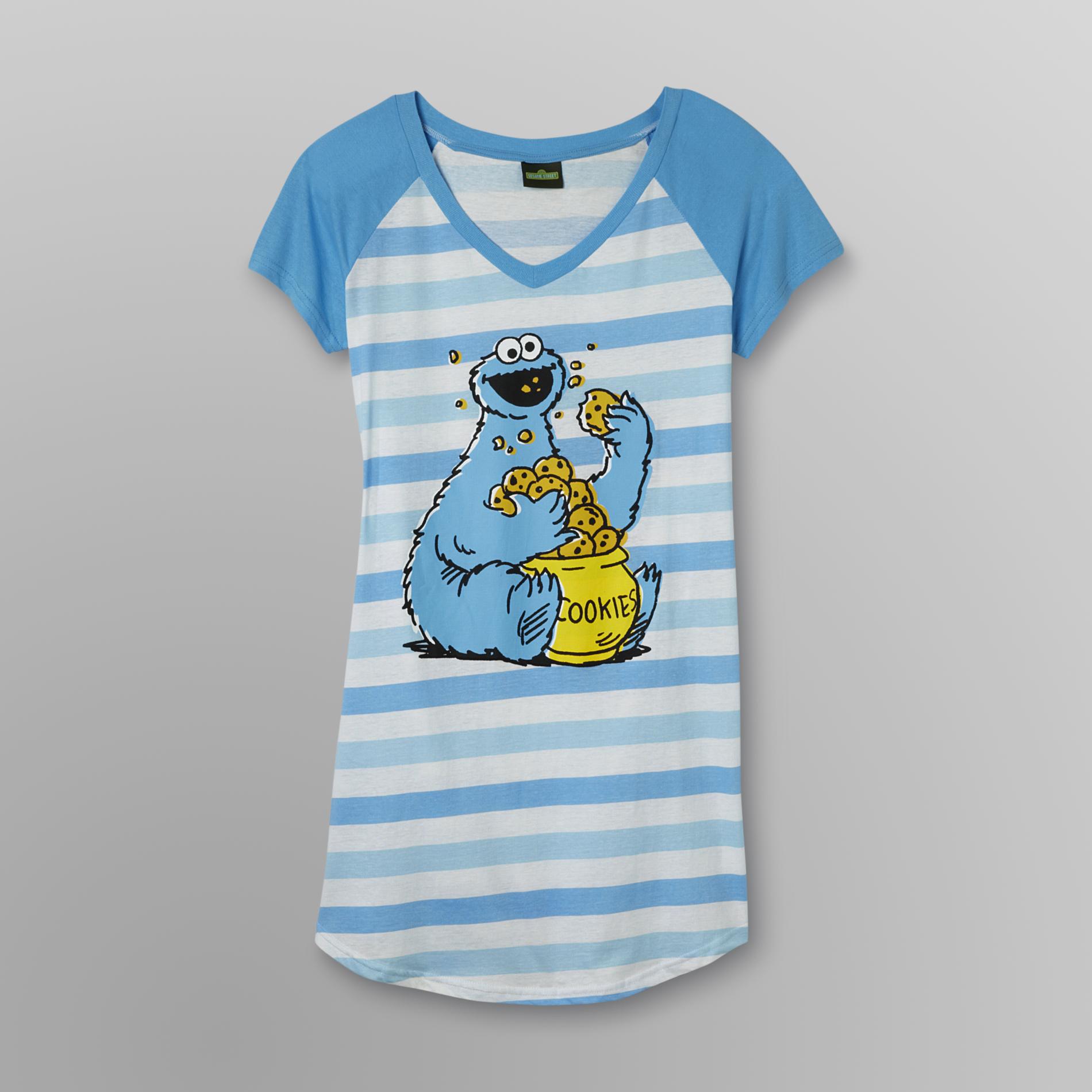 Sesame Street Cookie Monster Women's Sleep T-Shirt - Stripes at Sears.com