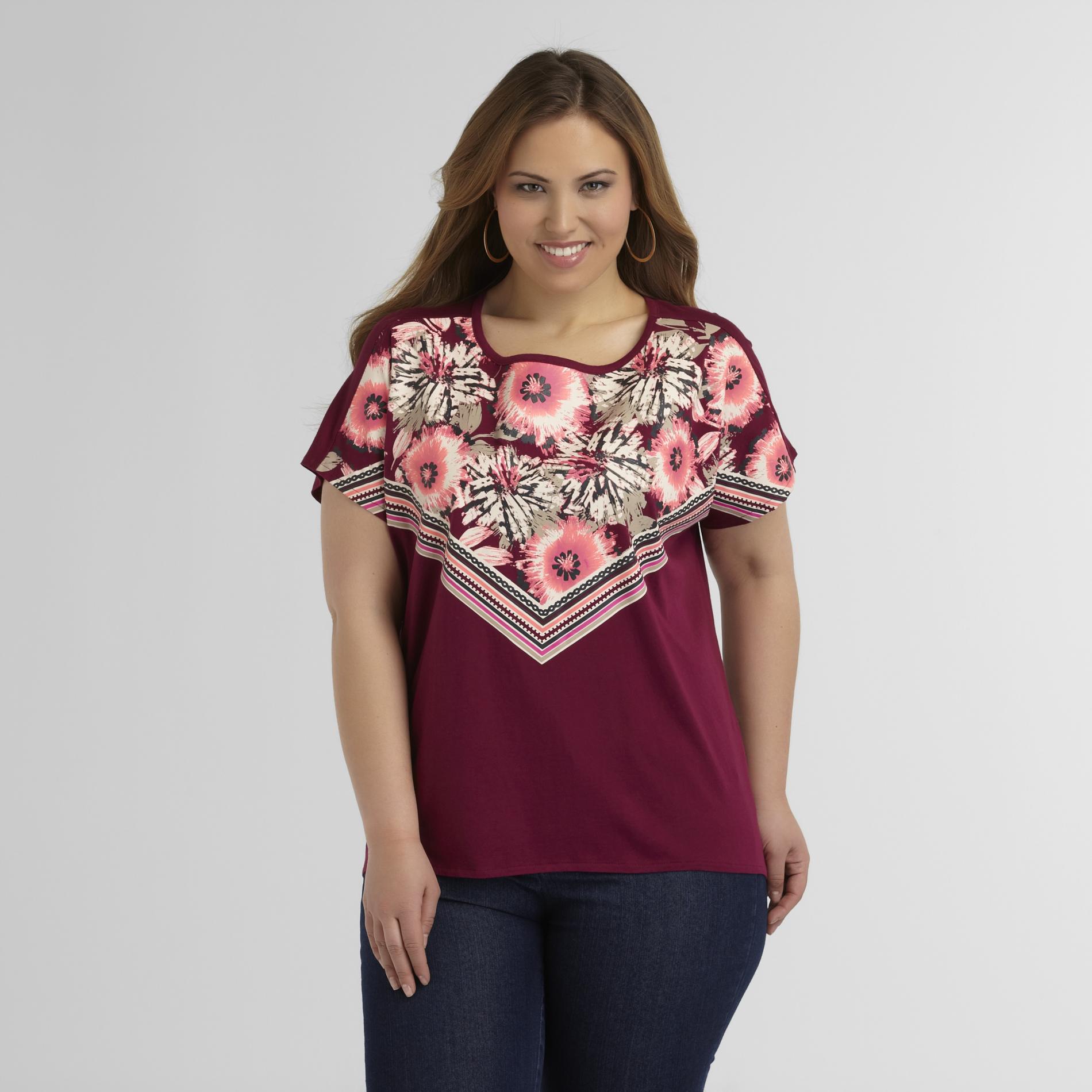 Love Your Style, Love Your Size Women's Plus High-Low T-Shirt - Floral Print at Kmart.com
