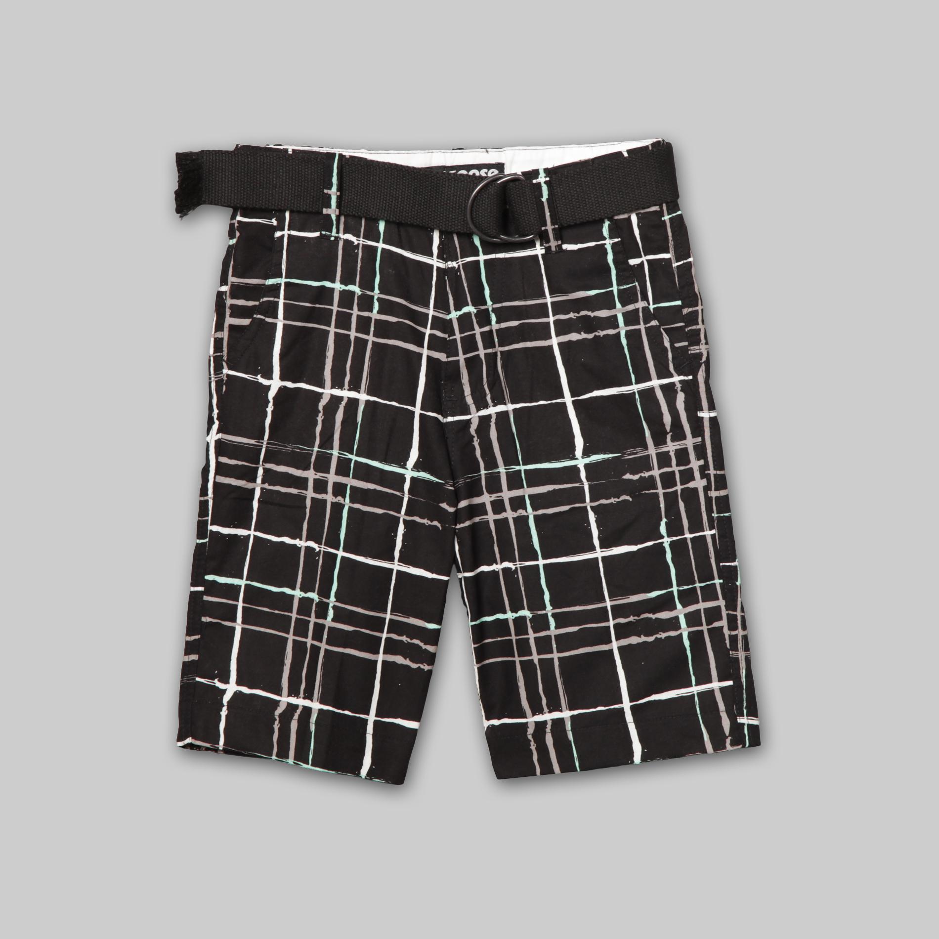 Mongoose Boy's Belted Twill Shorts - Abstract Plaid at Kmart.com