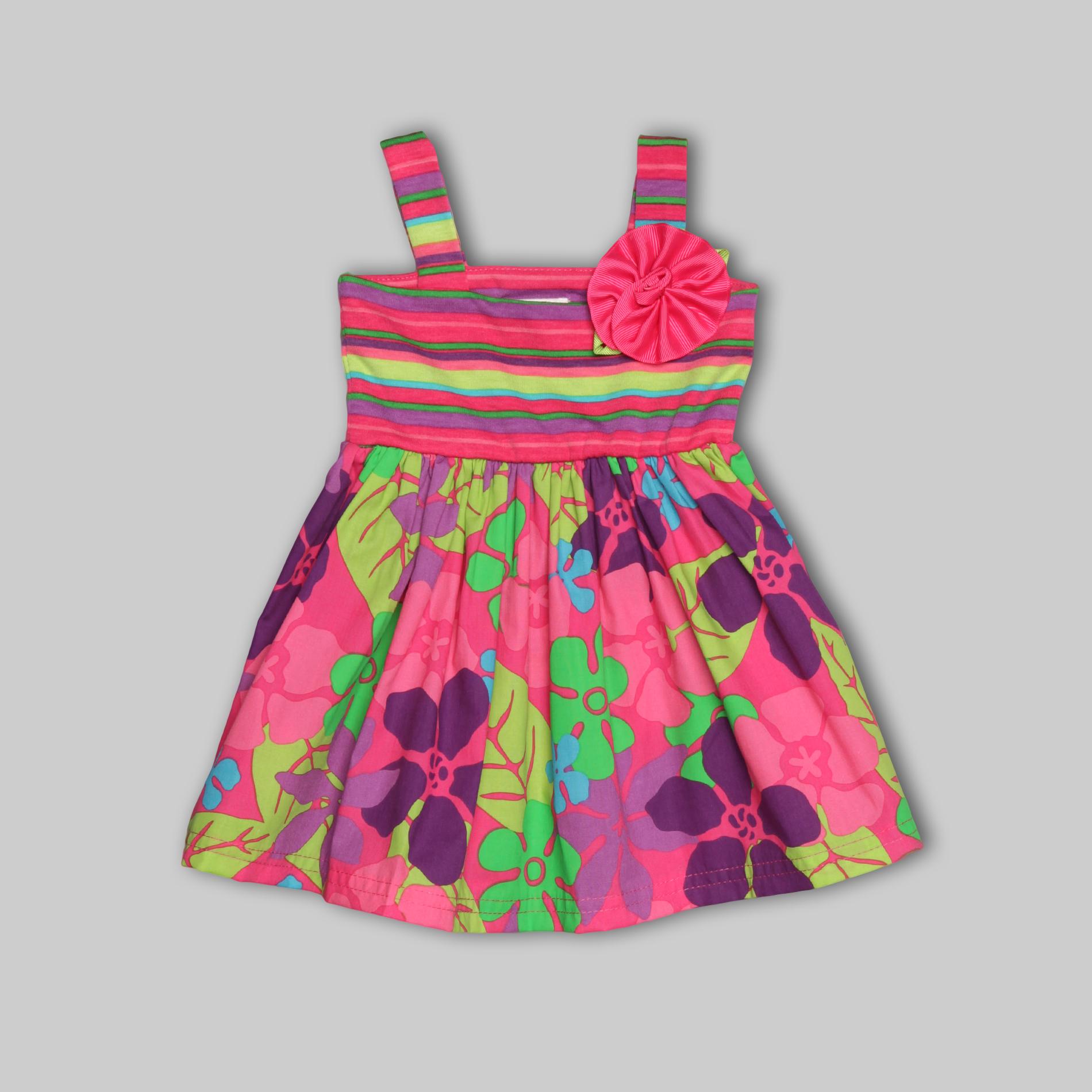 Youngland Infant & Toddler Girl's Knit Dress - Floral & Striped at Sears.com