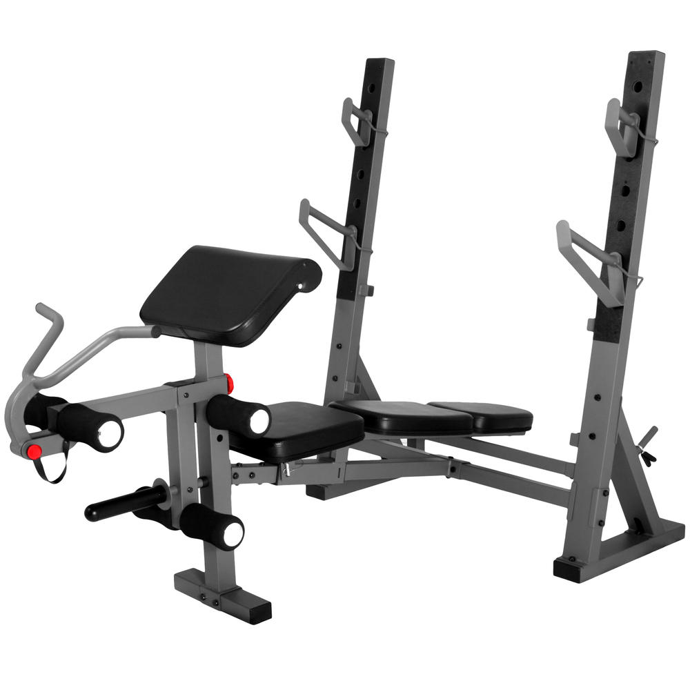International Olympic Weight Bench with Leg Extension and Preacher Curl Attachments XM-4424