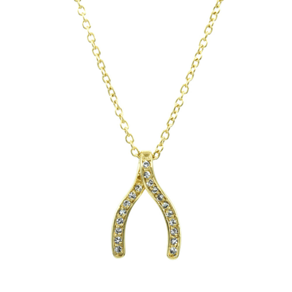"Sex and the City" Style Wishbone Necklace - Gold