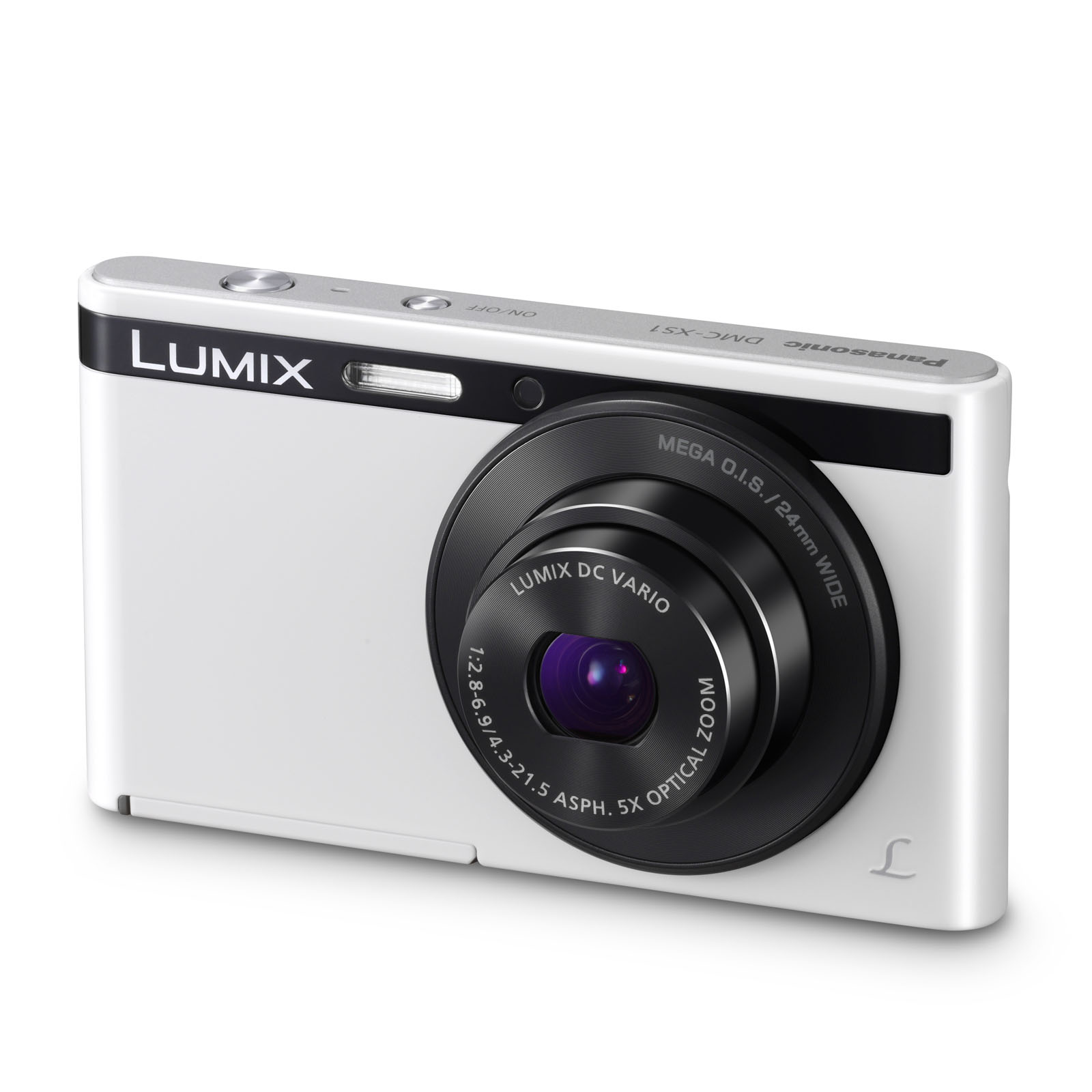Panasonic Lumix 16.1MP Super Slim Creative Pocketable Camera with 5x Optical Zoom-White 1/2.33