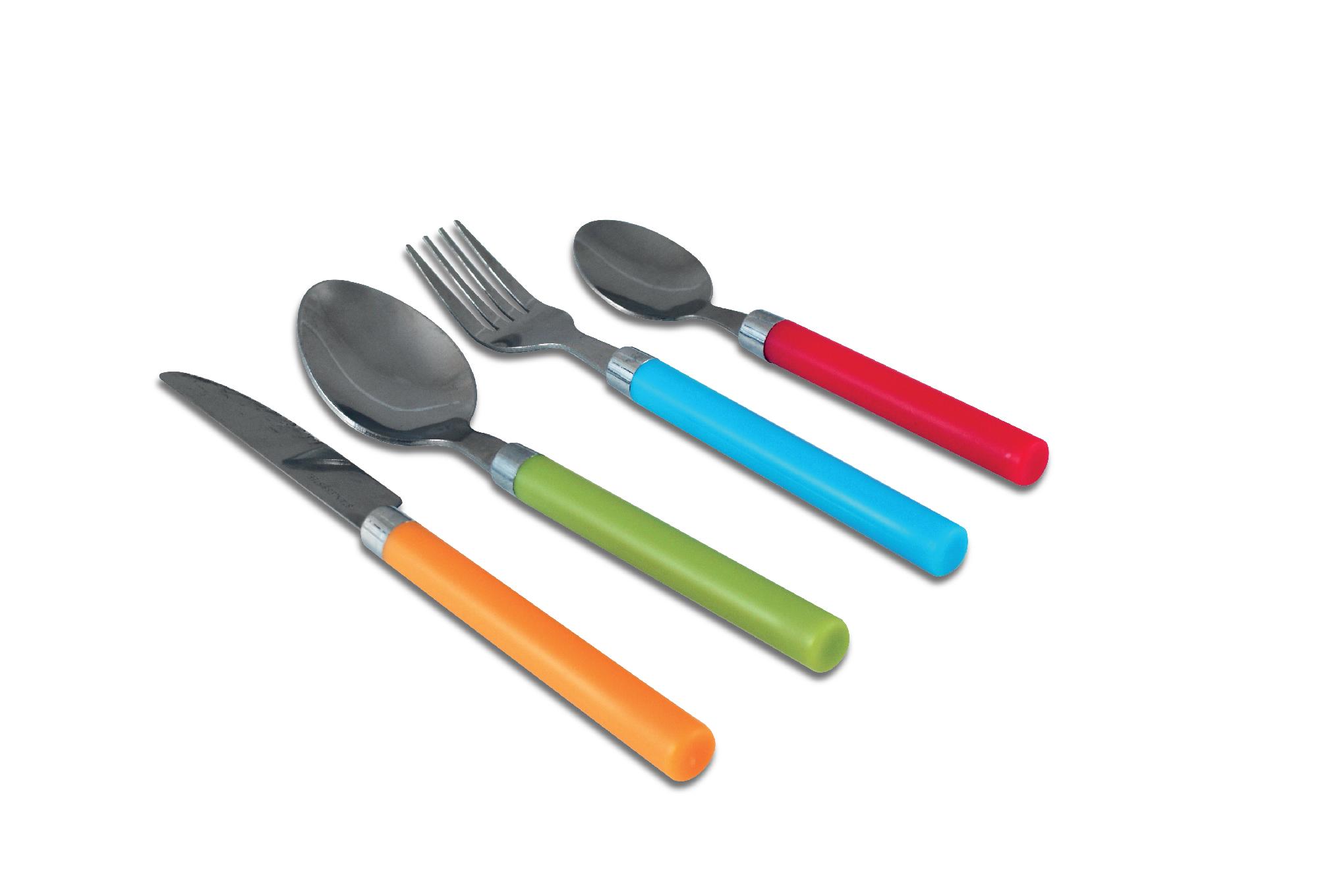 Ragalta 16 Piece Stainless Steel Flatware Set with Colored Handles ...