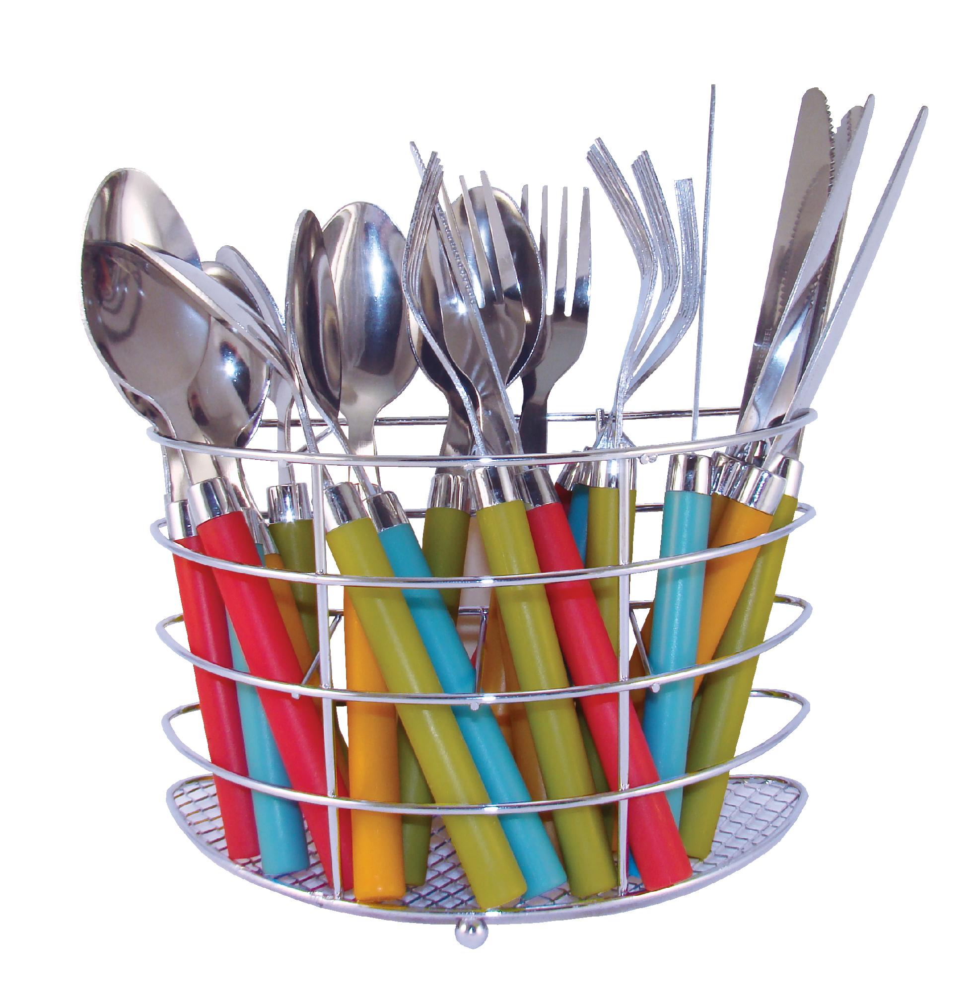 Ragalta 24 Piece Stainless Steel Flatware Set with Display Caddy 