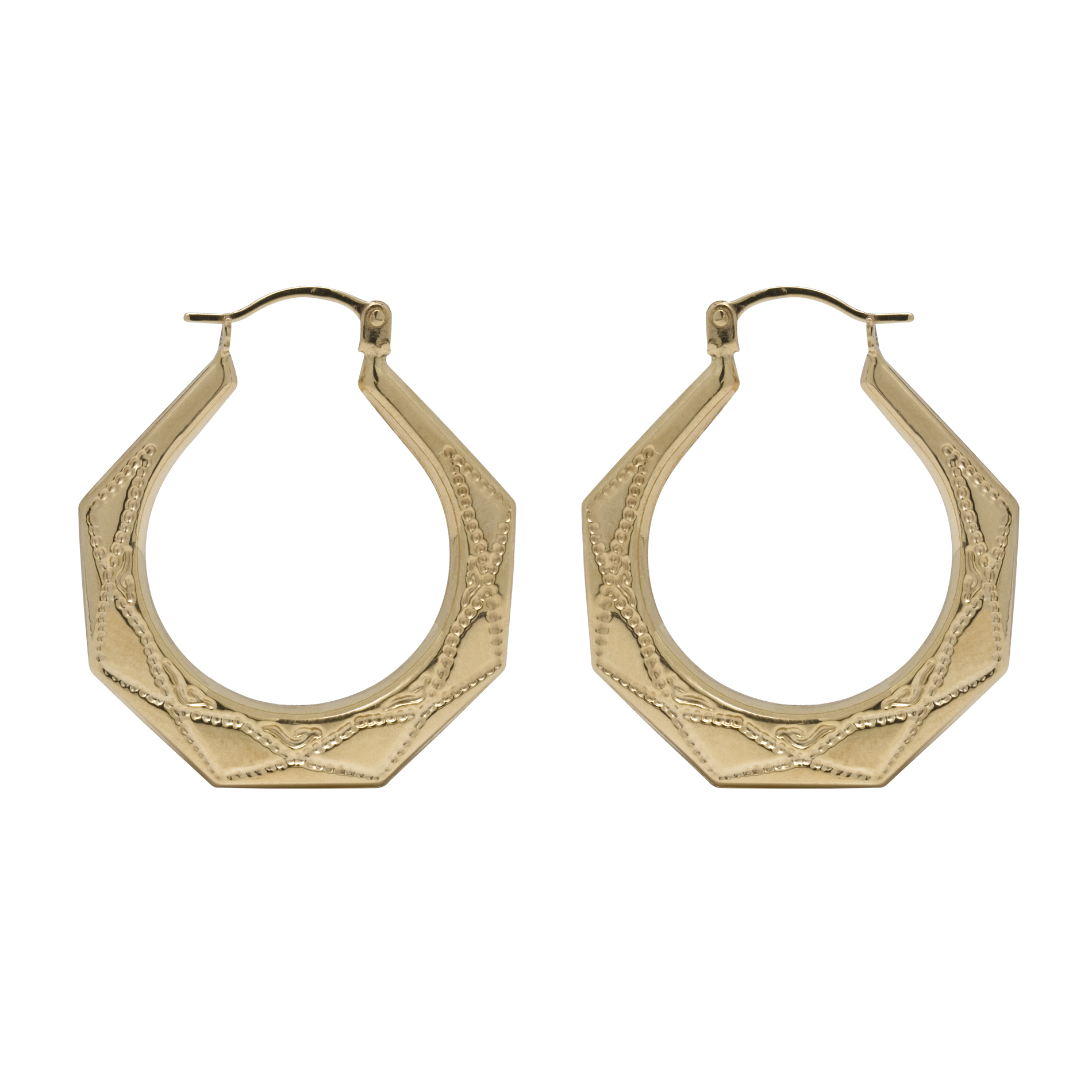 Hexagon gold earrings clearance