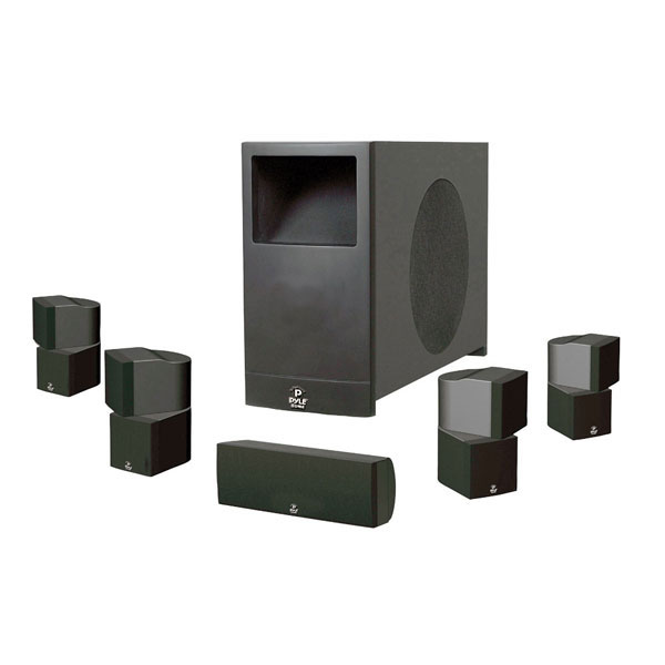 Pyle 5.1 Home Theater Passive Audio System Four Satellite, Center Channel & 10''Subwoofer