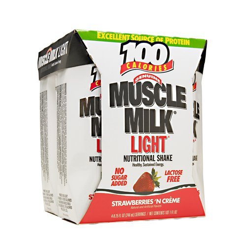 Muscle Milk Light, Strawberries 'n Creme, 4 - 8.25 fl oz