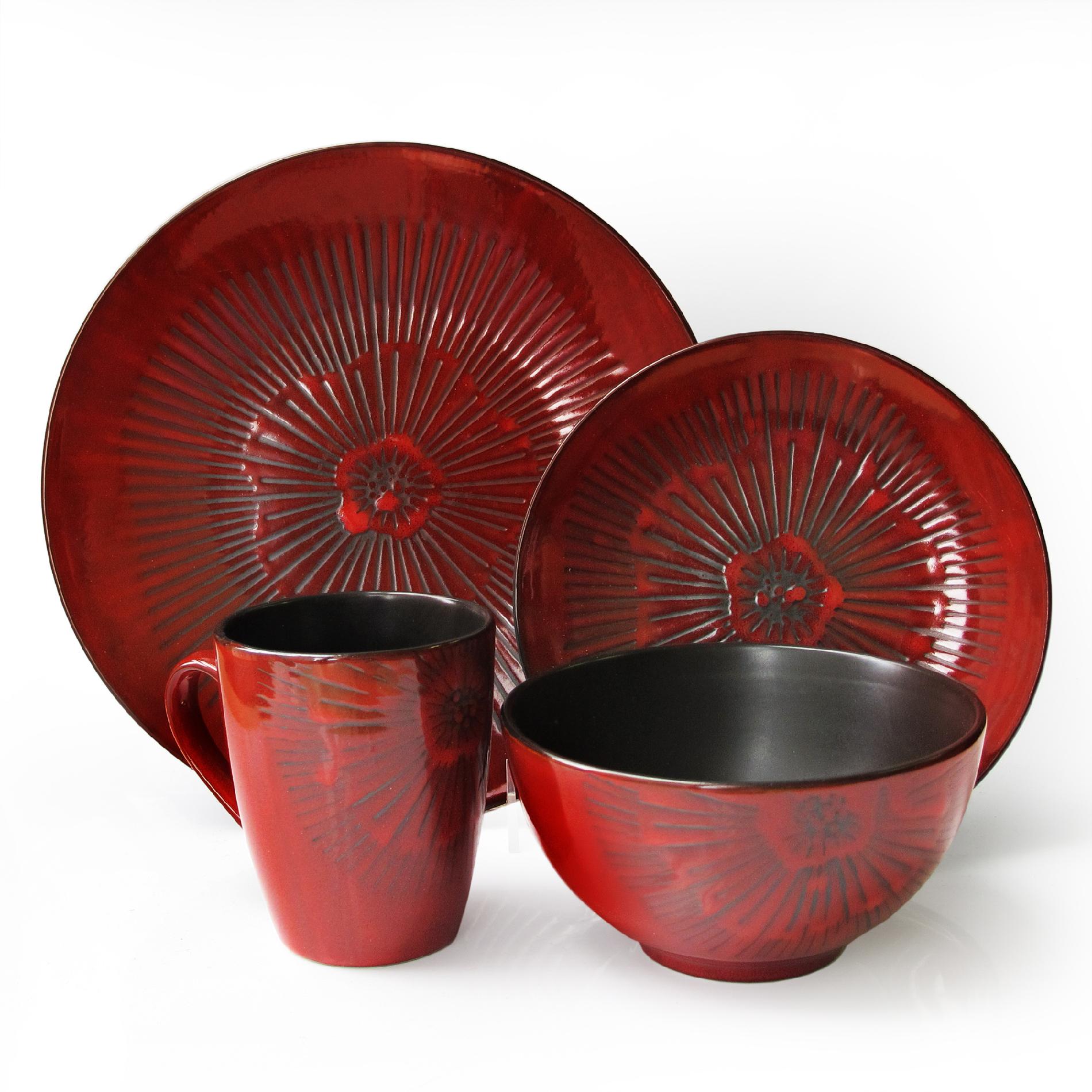 American Atelier Laurette red 16 piece Dinner set at Kmart.com
