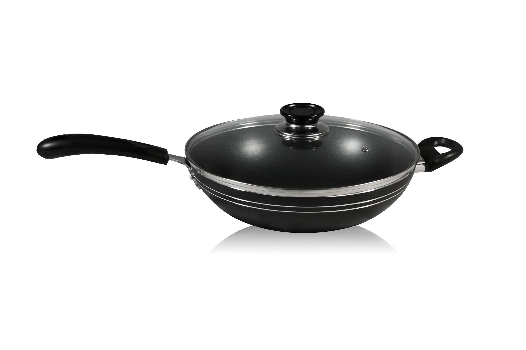 Ragalta Aluminum Non-Stick Wok with Glass Lid