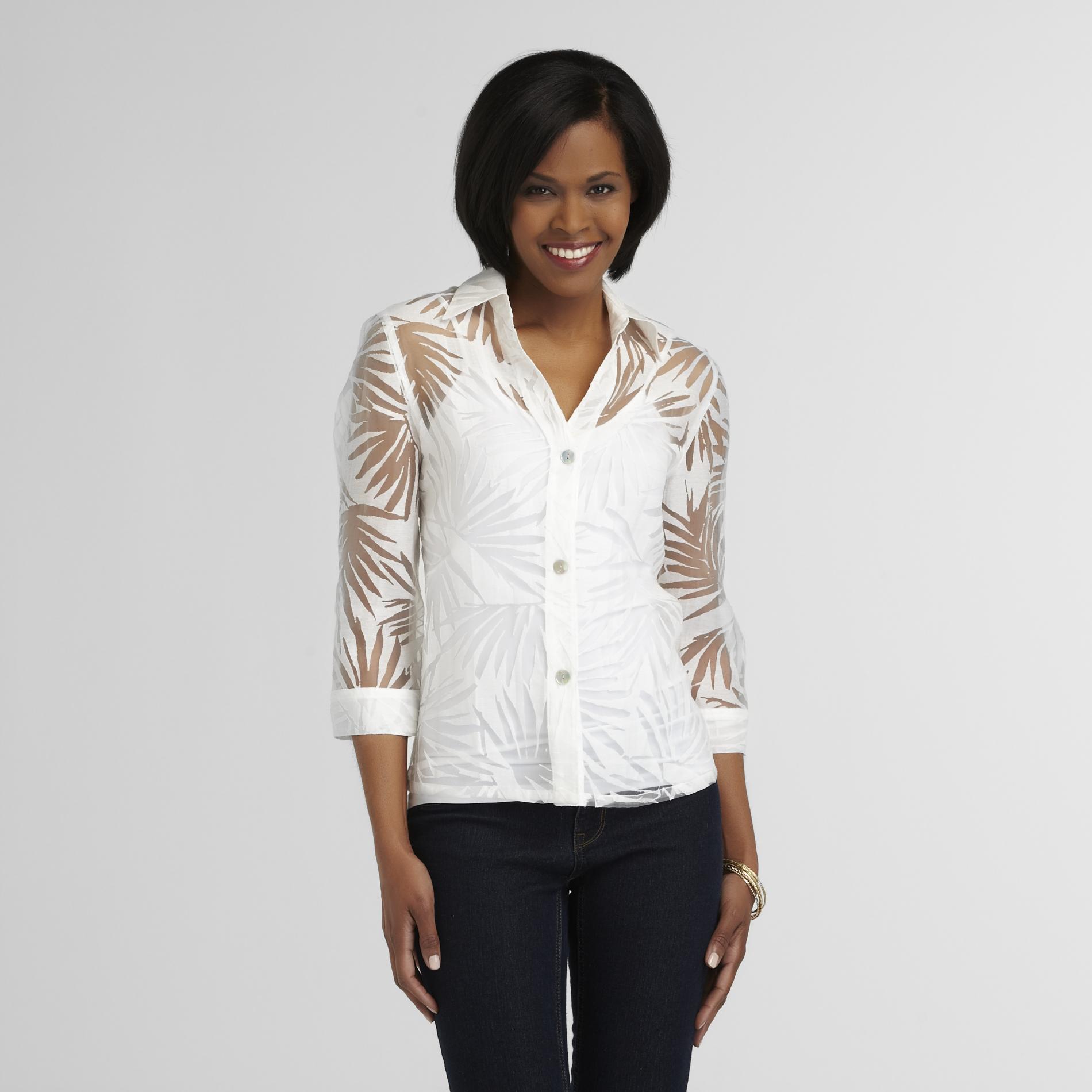 Sapphire Star Women's Burnout Shirt - Palm at Sears.com
