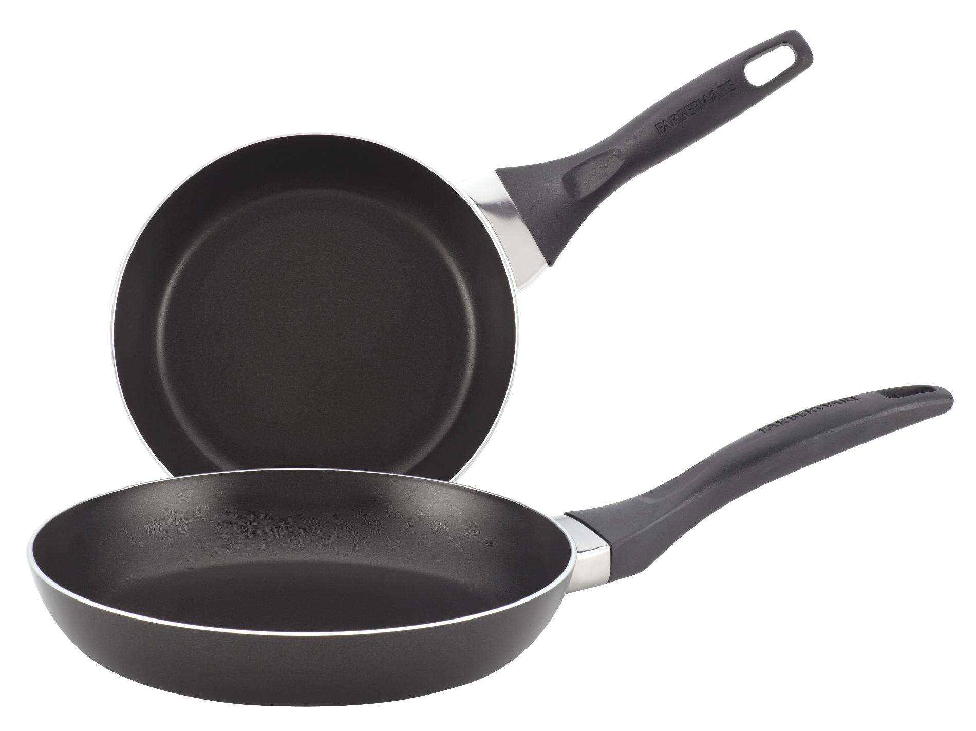 Farberware Dishwasher Safe Nonstick Twin Pack: 7.25-Inch and 9-Inch Open Skillets  Black