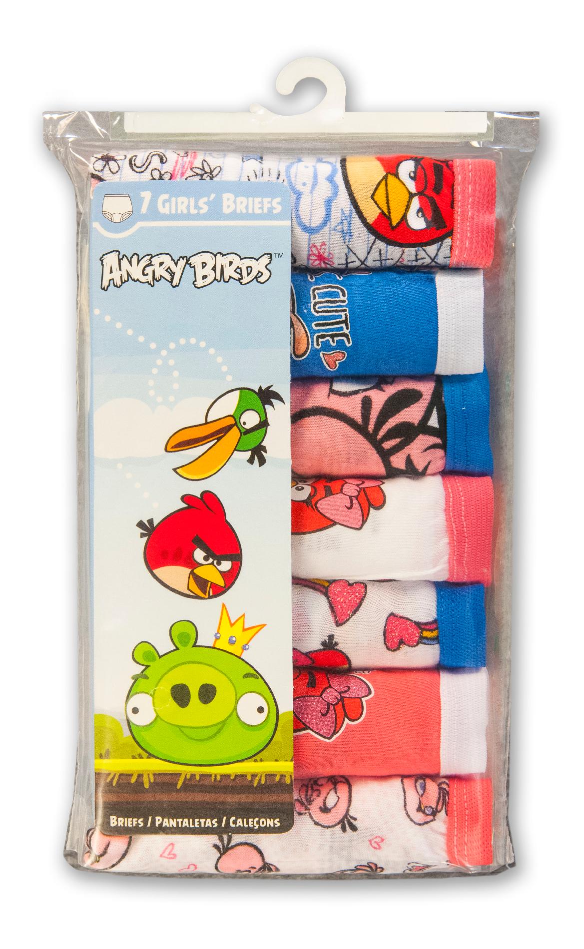 Fruit of the Loom Girls' 7pk Angry Birds Brief Panties - Fruit of the Loom