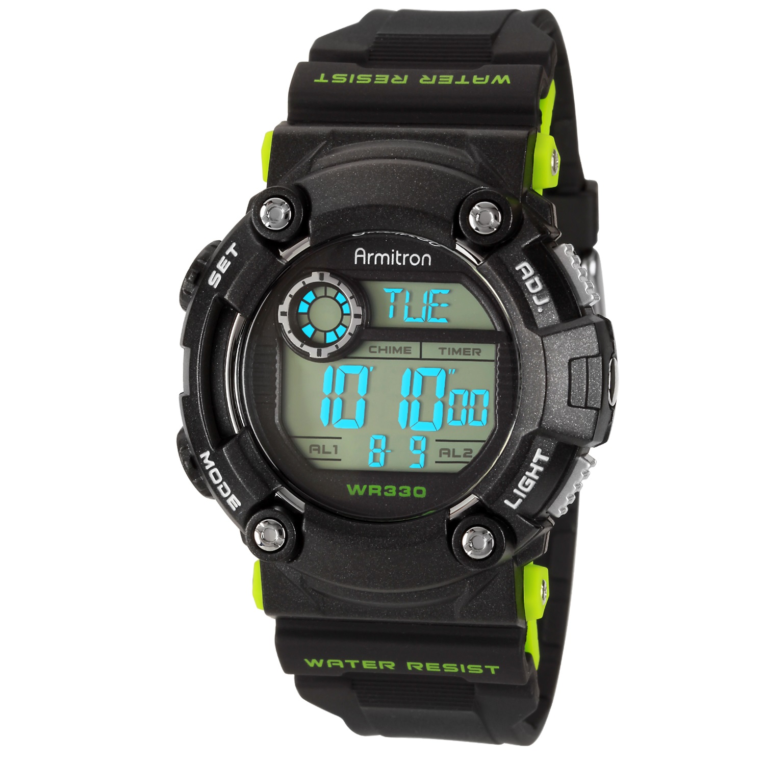 UPC 086702477920 product image for Men's Black and Green Accent Chronograph Digital Sport Watch | upcitemdb.com