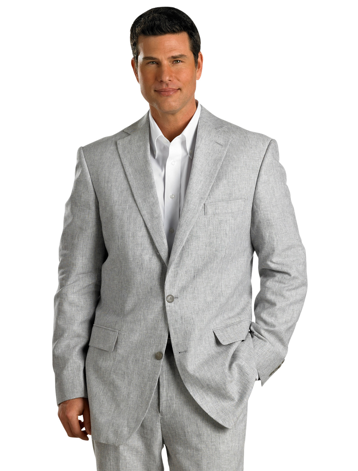 Oak Hill Continuous Comfort Linen Stripe Suit Coat