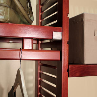 John Louis Home 12 Inch Deep Simplicity Closet System Red Mahogany Finish - Home - Storage ...