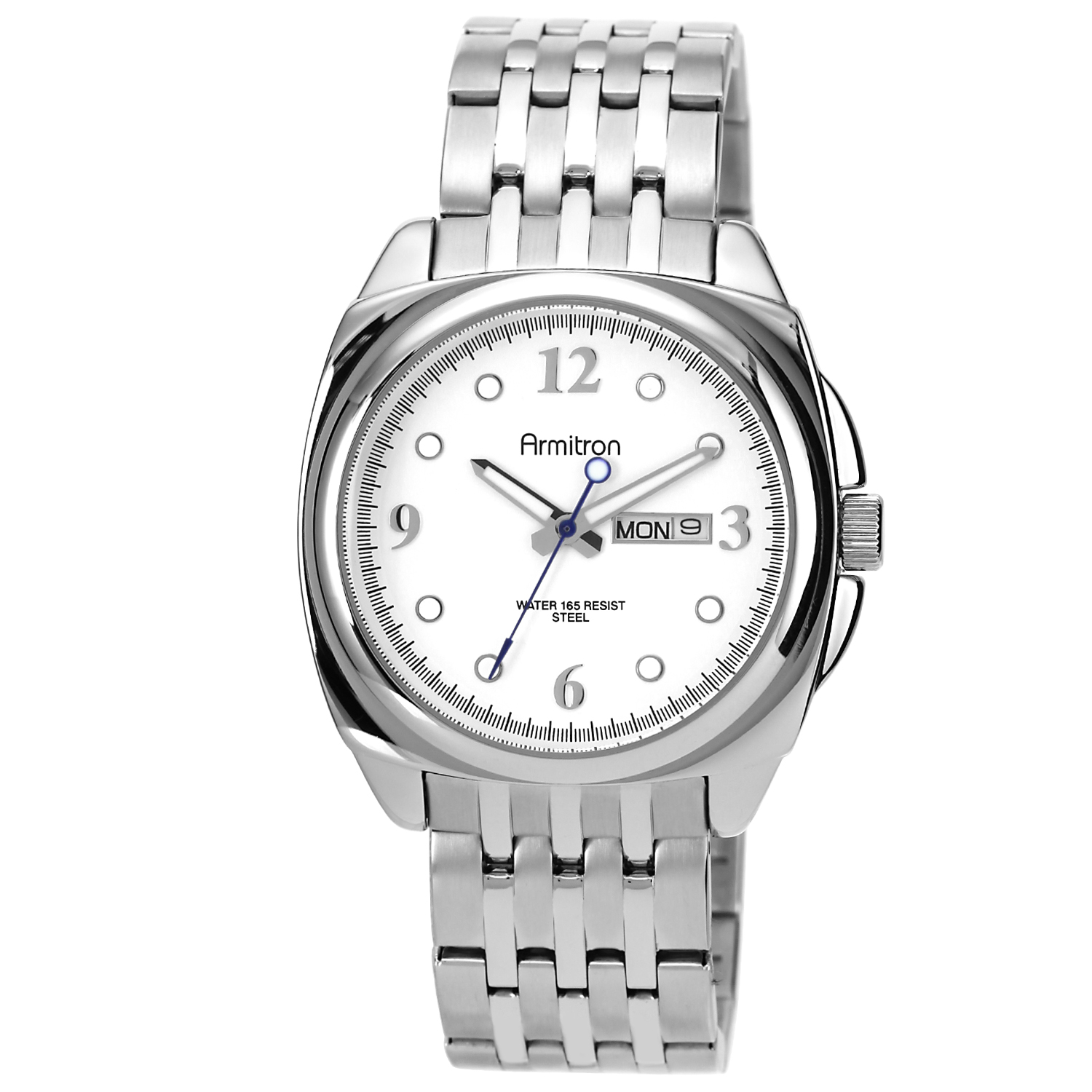 Armitron Men's Silver-tone Link Bracelet Watch w/ white Dial Day-Date at Kmart.com