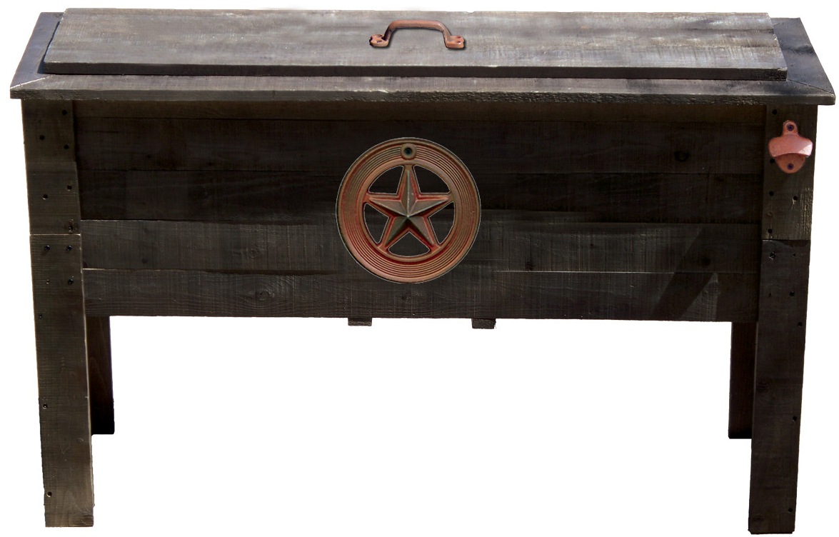 87 qt rustic wooden deck cooler star made of rustic rough cut cedar 