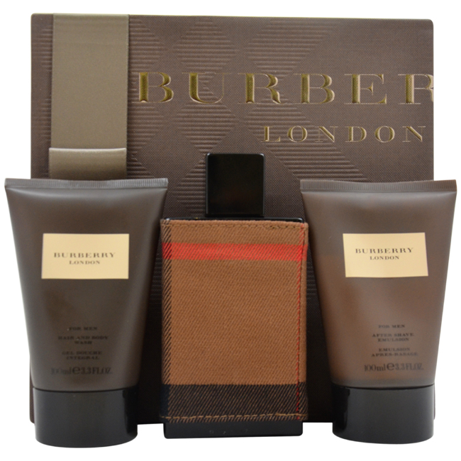 Burberry London by Burberry for Men - 3 Pc Gift Set 3.3oz EDT Spray, 3.3oz Hair and Body Wash, 3.3oz After Shave Emulsion at Kmart.com