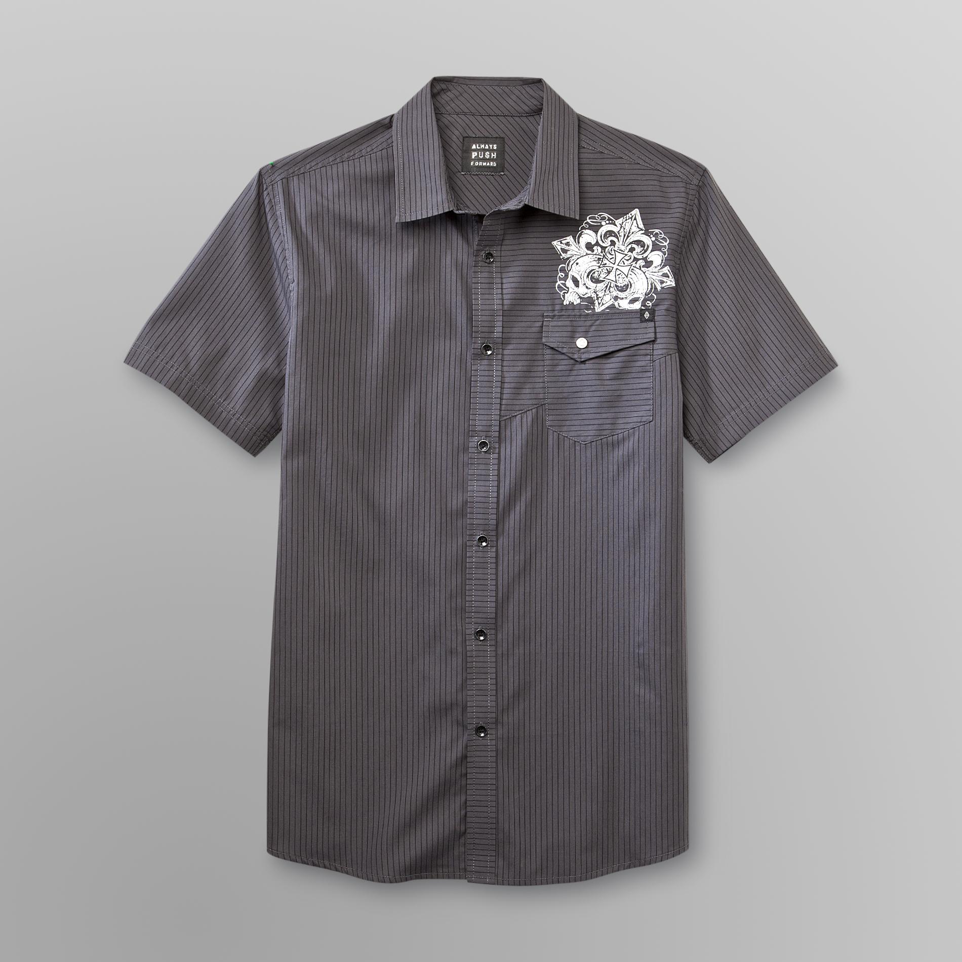 Always Push Forward Men's Shirt - Pinstriped at mygofer.com