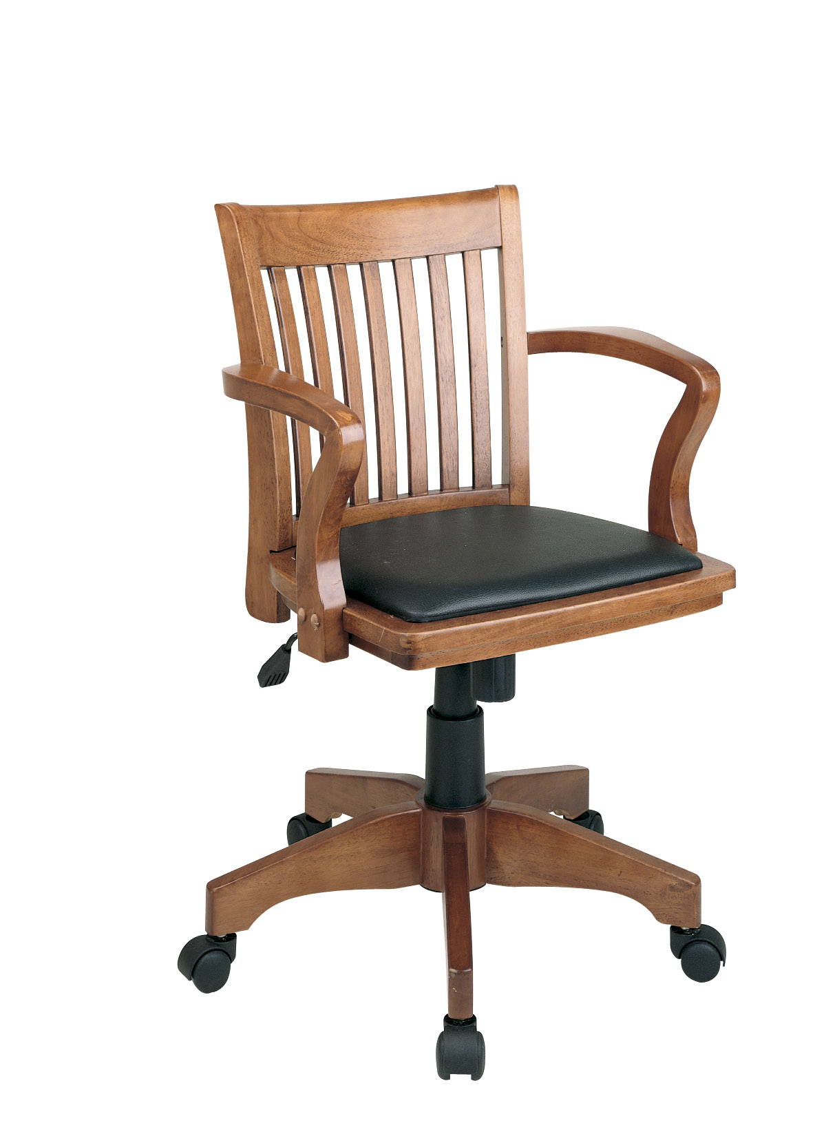OSP Designs Deluxe Wood Banker's Chair with Vinyl Padded ...