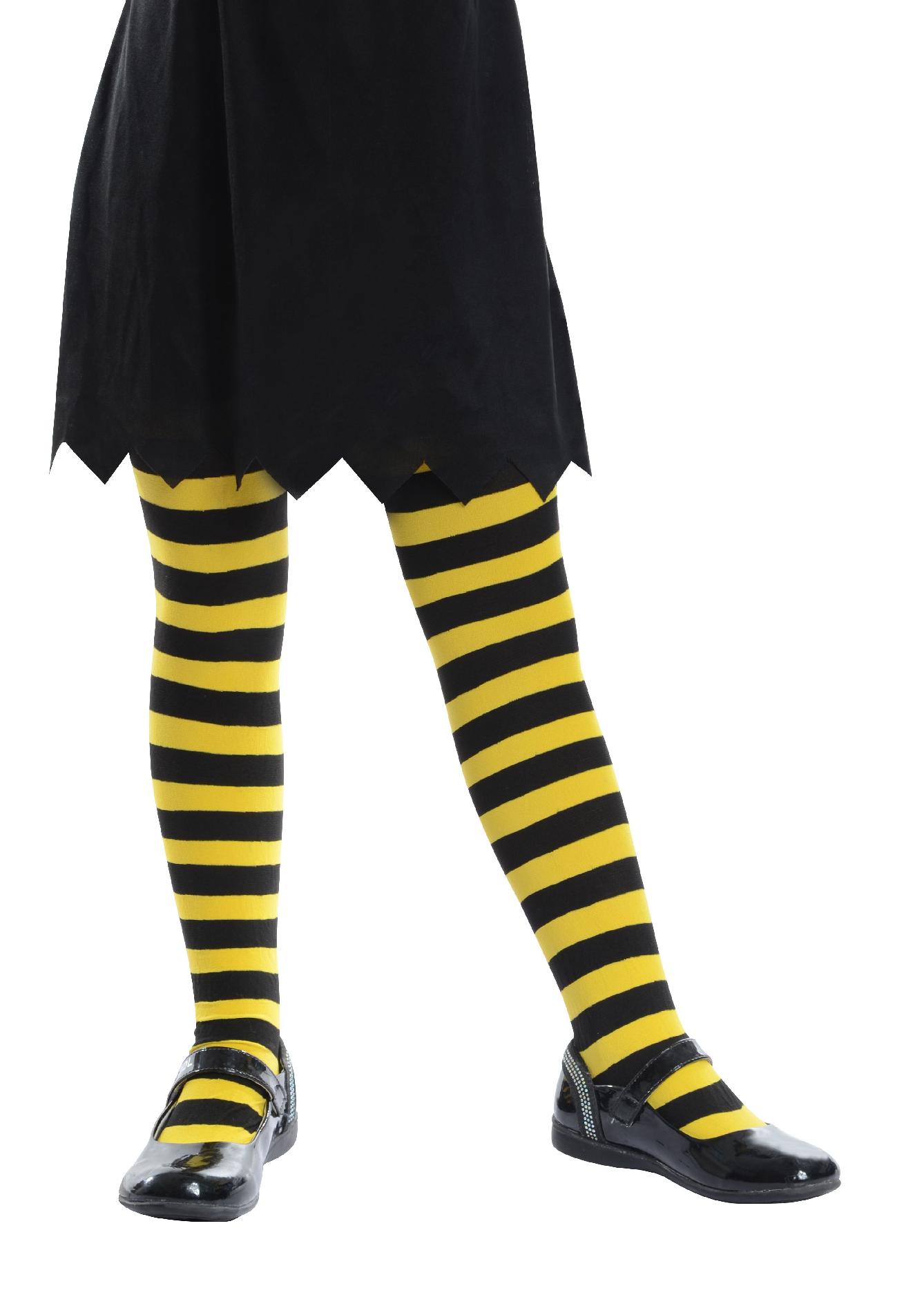 Kids Yellow Striped Tights Halloween Accessory