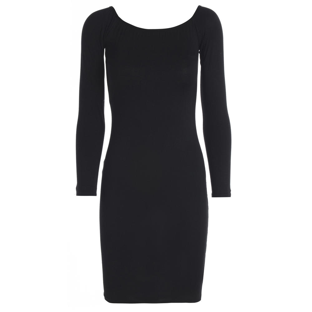 AX Paris Women&#8217;s Off The Shoulder Bodycon Black Dress - Online Exclusive