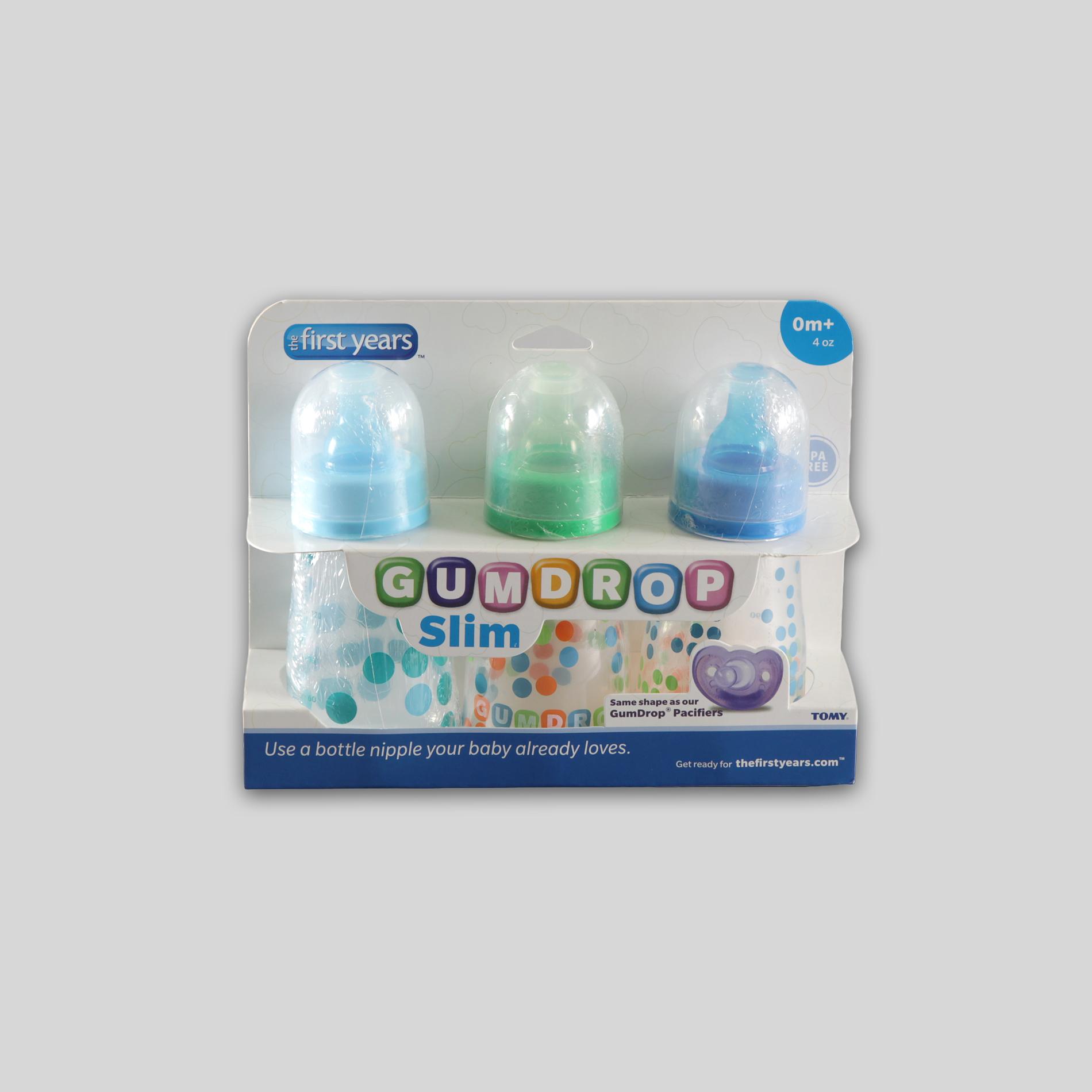 The First Years Gumdrop Wide Neck Bottle 3Pack 4 oz Boy Baby Baby
