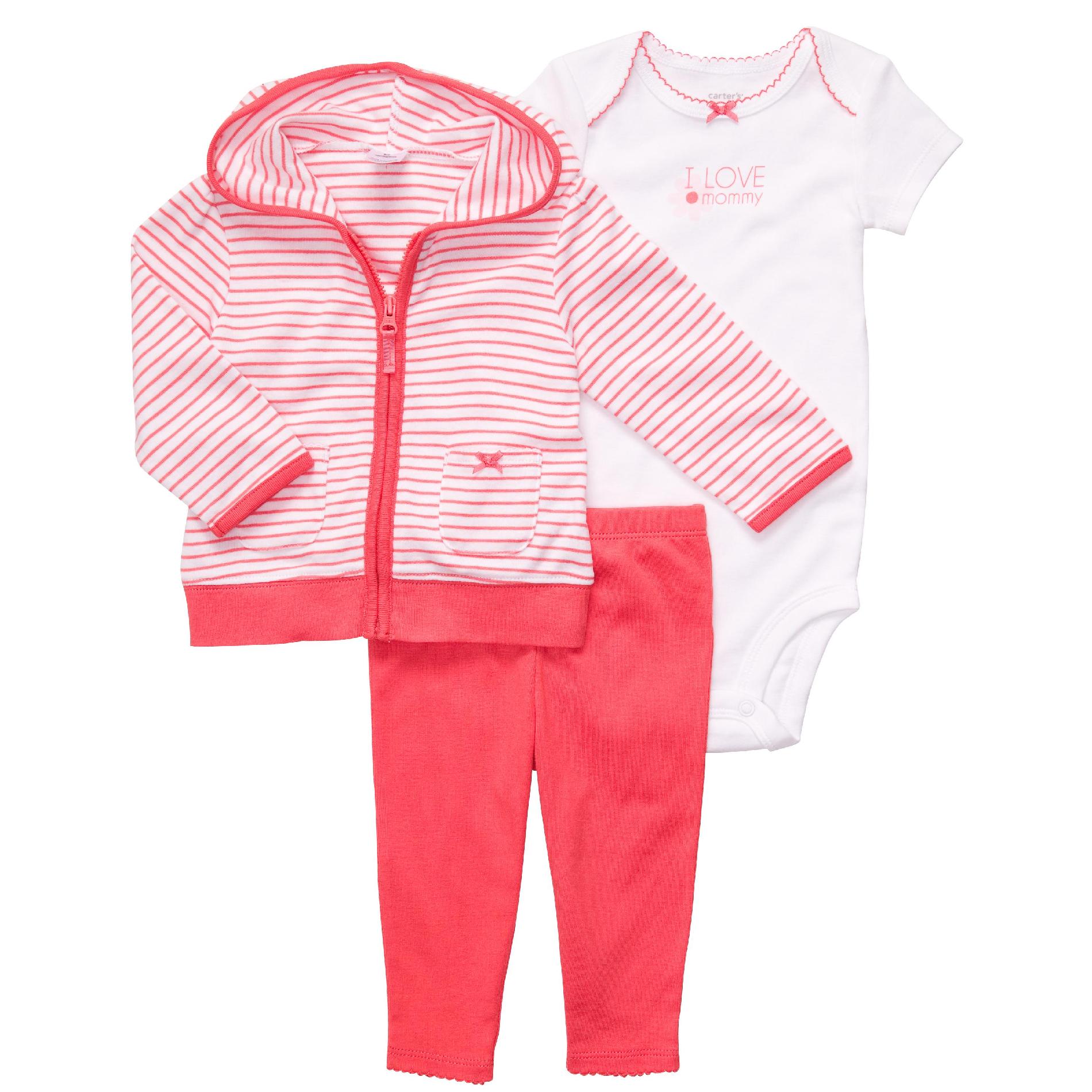 Carter's Infant Girl's Striped Hoodie Set - I Love Mommy at Sears.com