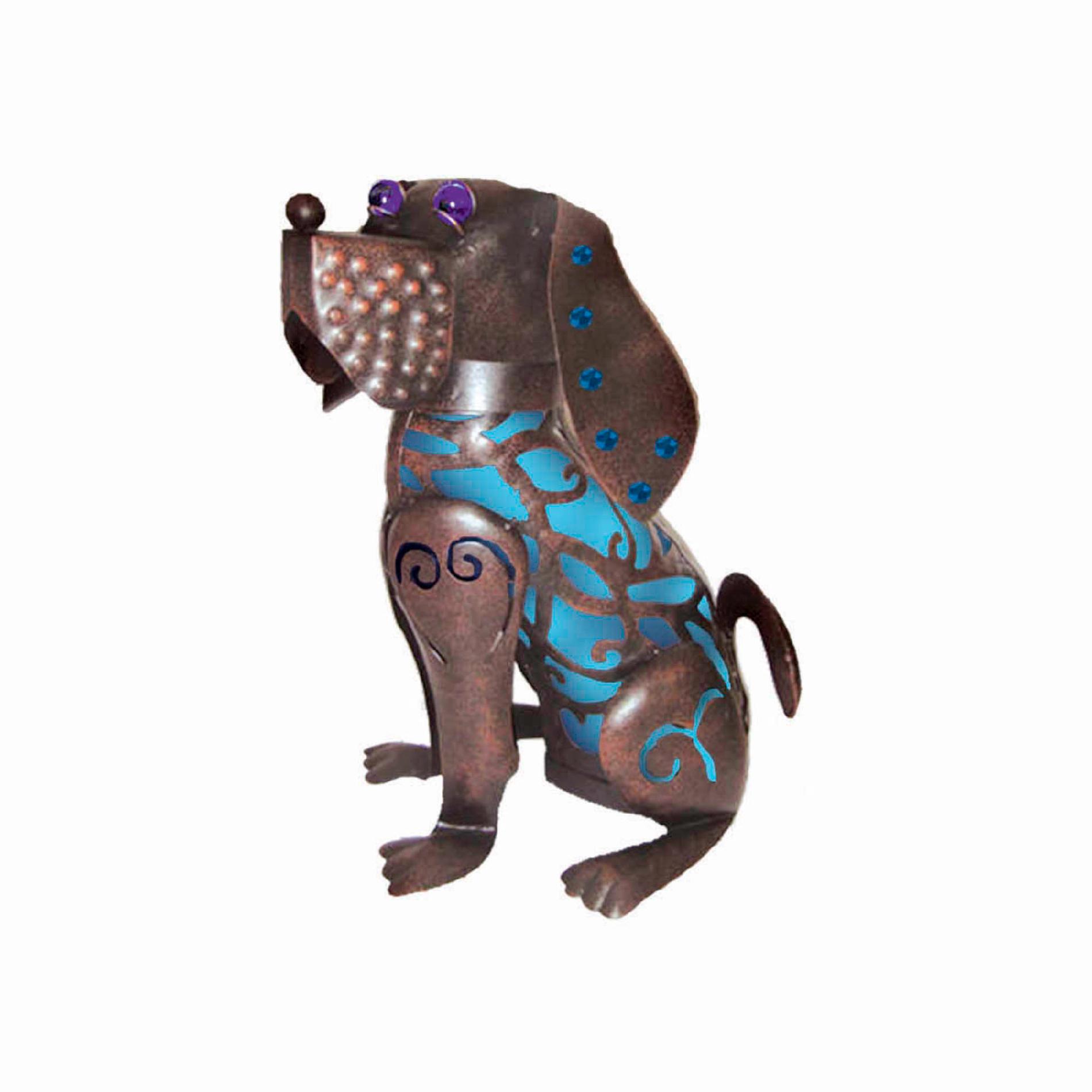 Garden Meadow 15 inch Solar Sitting Dog with Blue Light | Shop Your Way