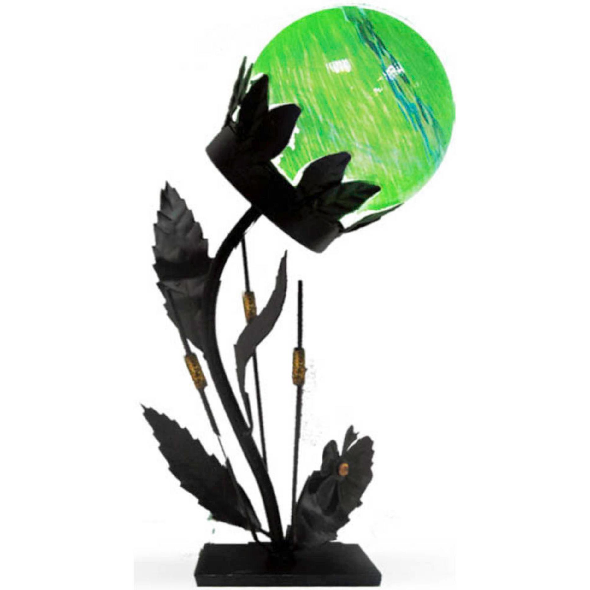 Garden Meadow 18 inch Solar Glass Flower Table Lamp with Green Light at Kmart.com