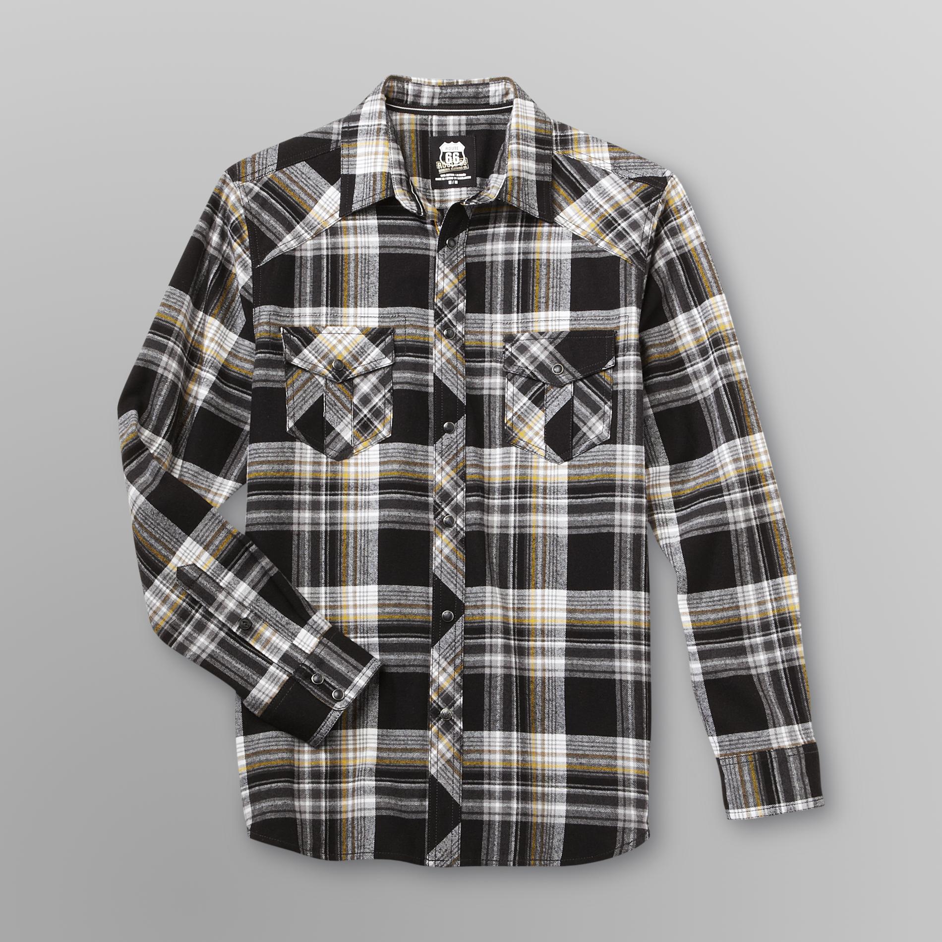 Route 66 Men's Western Flannel Shirt - Plaid at mygofer.com