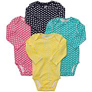 Carter's Newborn & Infant Girl's 4Pk Long-Sleeve Bodysuits at Sears.com