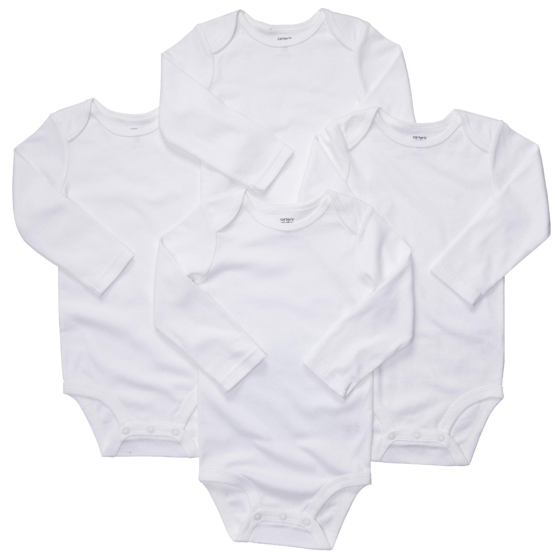 Carter's 4 pk LS White Bodysuits at Sears.com