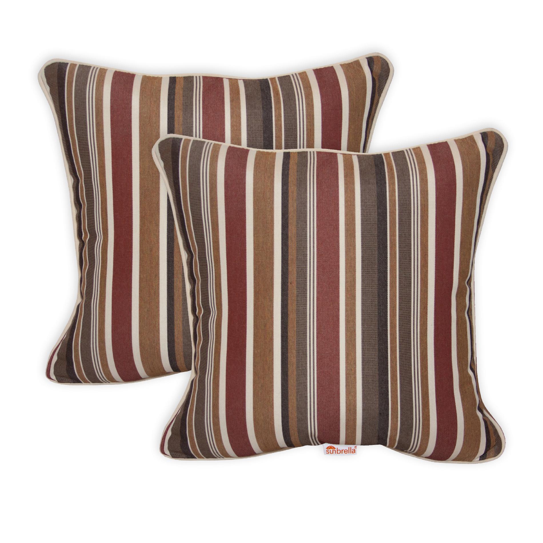 Sunbrella Pack of 2 Deluxe (18") Throw Pillows - Color:  Brannon Redwood at Kmart.com