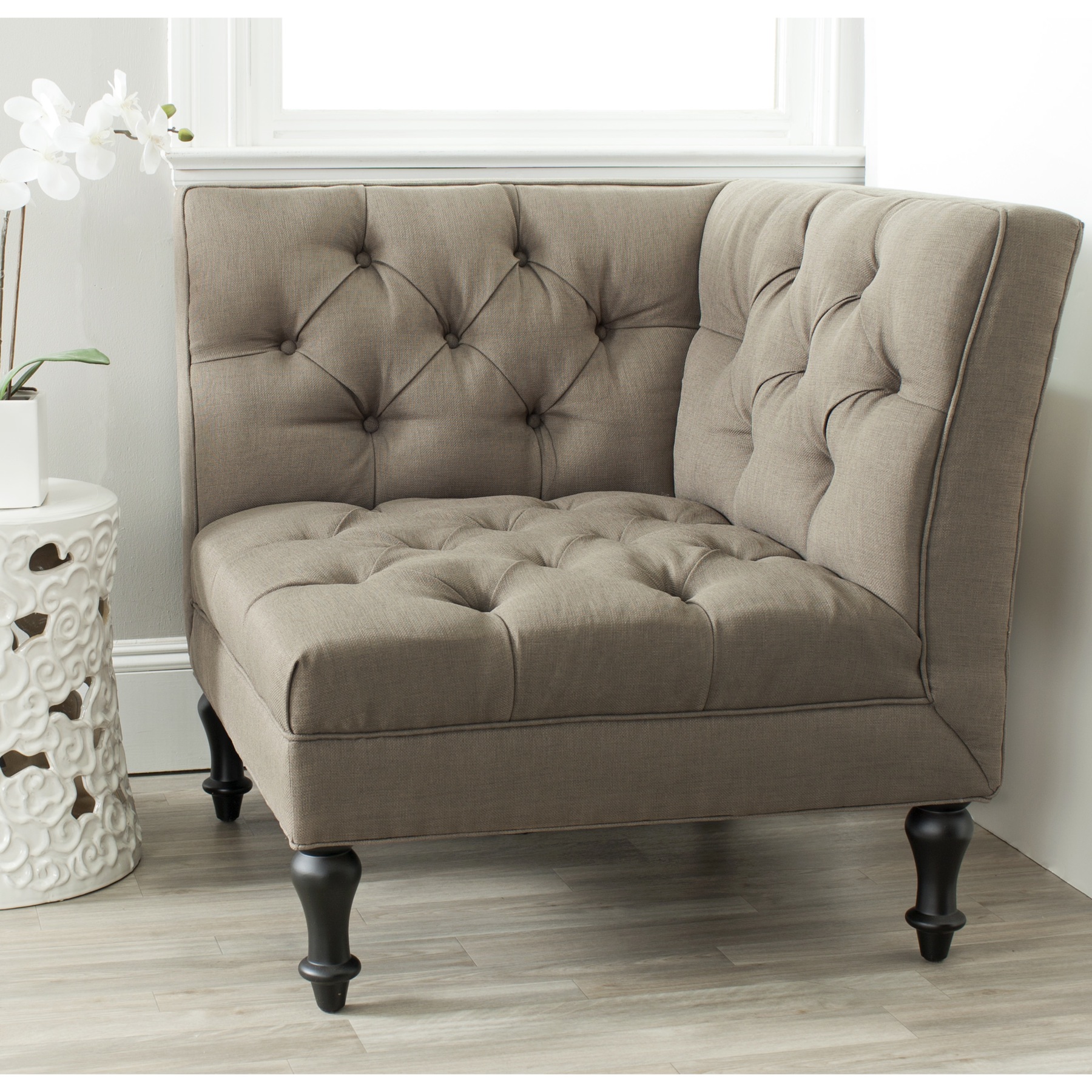 Safavieh Jack Tufted Corner Chair Home Furniture