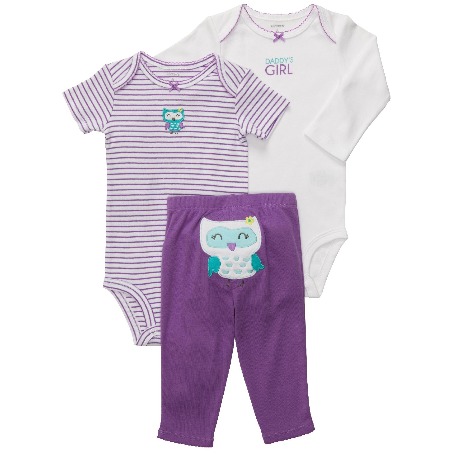 Carter's 3-Piece Infant Girl's Bodysuits & Pants - Owl at Sears.com