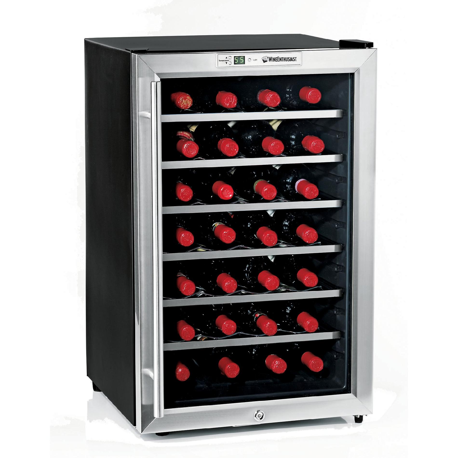 Wine Enthusiast 272 02 29 Silent 28 Bottle Wine Refrigerator (Stainless Steel)