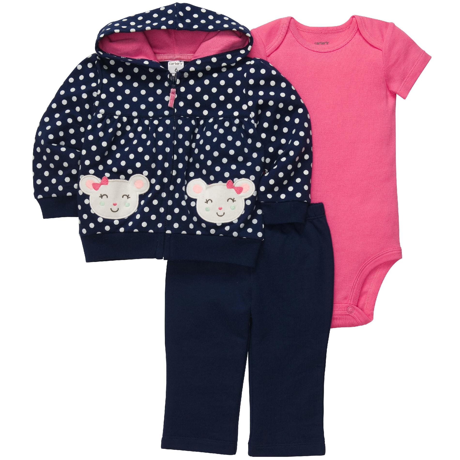 Carter's Newborn & Infant Girl's Hoodie Jacket  Sweatpants & Bodysuit