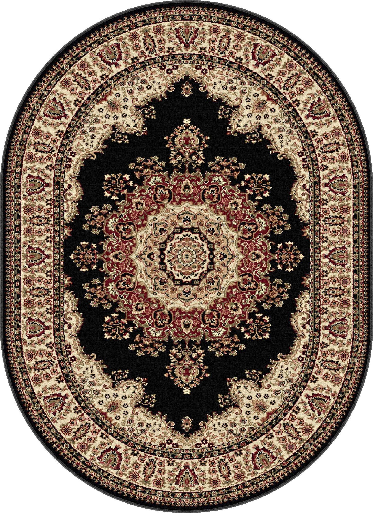 Tayse Rugs Sensation 4703 Black 5 ft. 3 in. x 7 ft. 3 in. Oval Traditional Area Rug at Sears.com