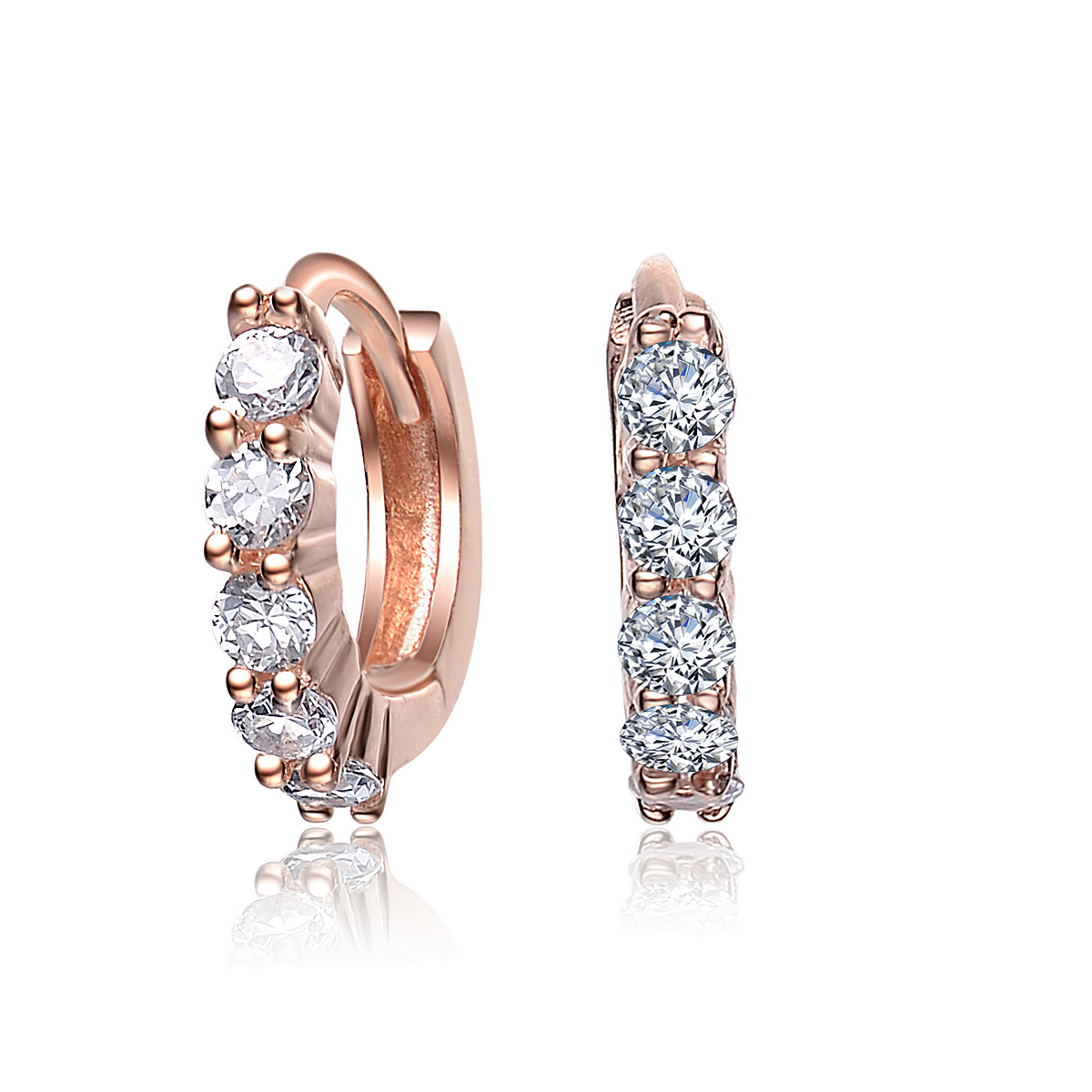 COLLETTE Z Cubic Zirconia (.925) Sterling Silver Rose Plated Small Huggie Earrings at Kmart.com