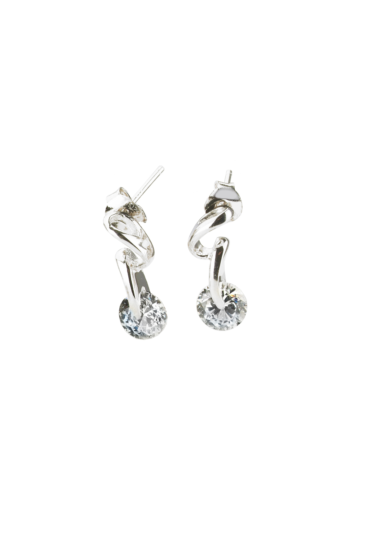 Cubic Zirconia (.925) Sterling Silver Small Drop Earrings