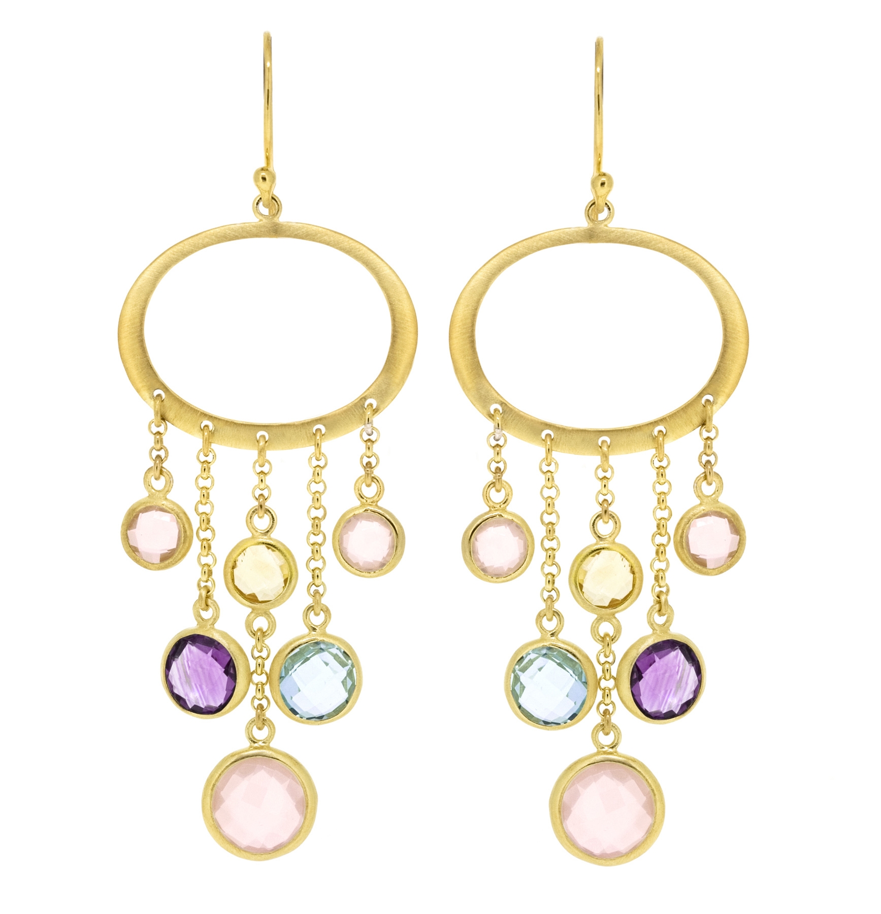 COLLETTE Z Cubic Zirconia (.925) Sterling Silver Gold Plated Multi Color Drop Earrings at Kmart.com