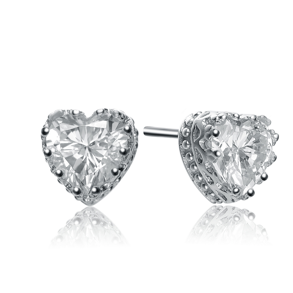 COLLETTE Z Cubic Zirconia (.925) Sterling Silver Heart Stud Earrings at Kmart.com