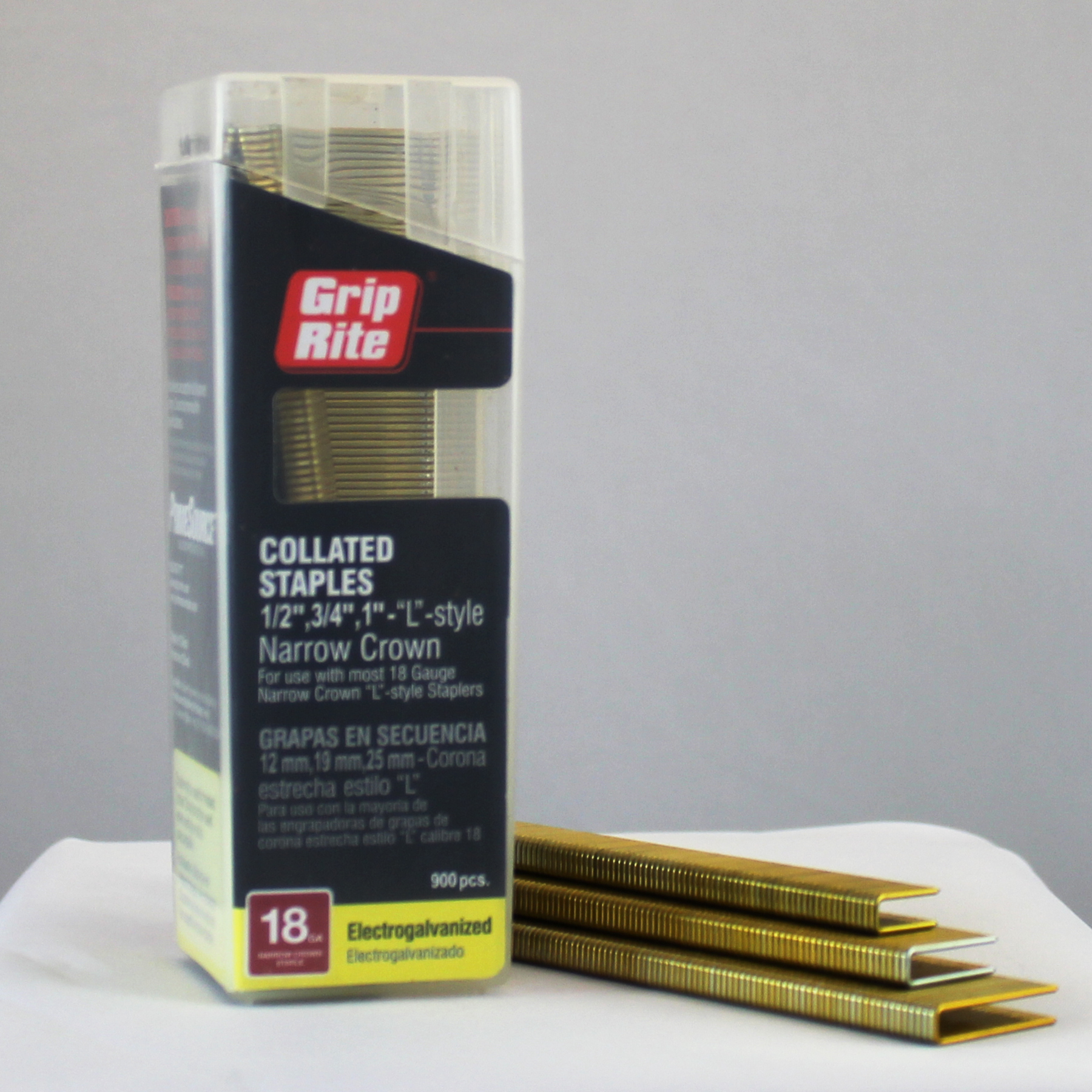 Grip Rite 18 Gauge Collated Staples 11/2" "L" Style, 1/4" Narrow