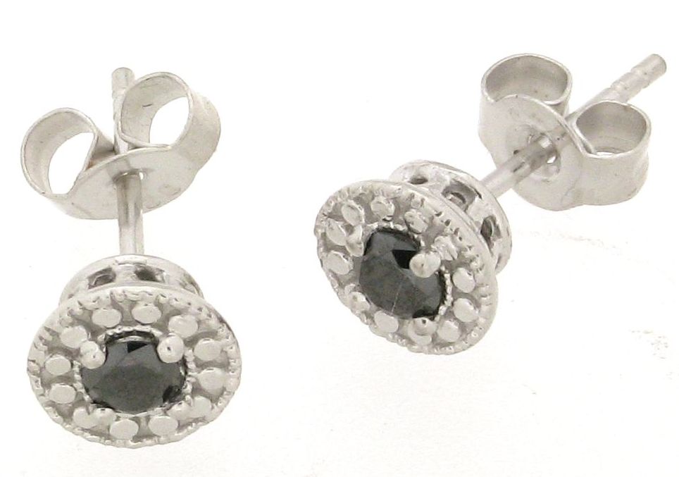 Sterling Silver 1/4 cttw Black and White Diamond Framed Stud Earrings at Kmart.com