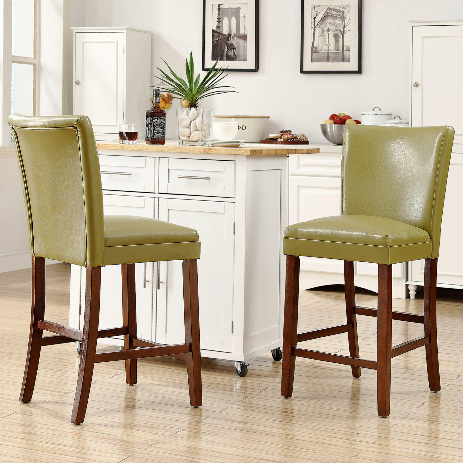 Contemporary 24-inch Parson Bar Stools (Set of 2)