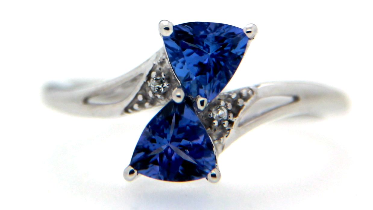Sterling Silver Tanzanite and White Topaz Trillion Ring at Sears.com